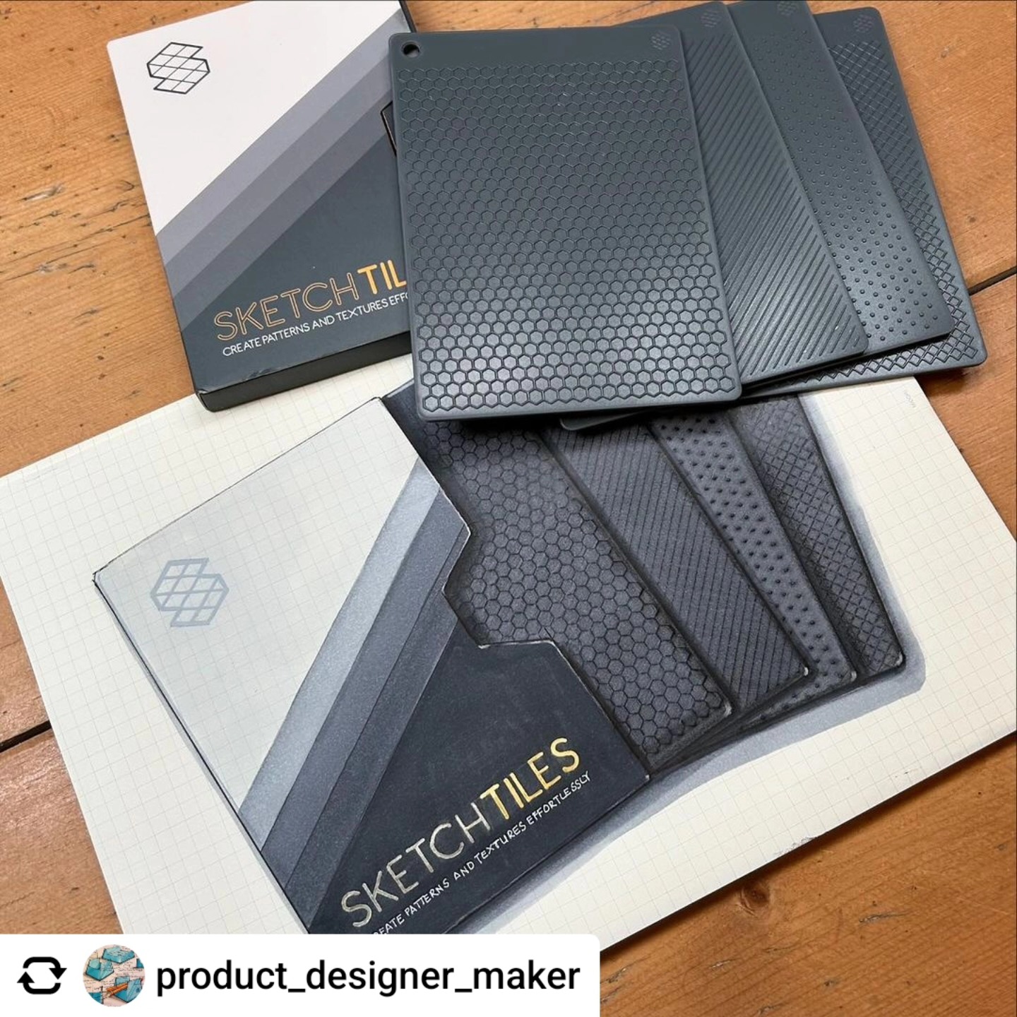 Marker drawing of SketchTiles packaging and tiles by Chris Wilson