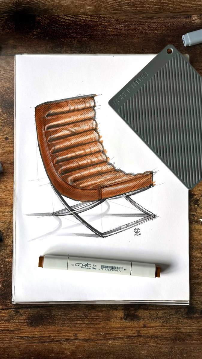 Chair with a textured seat and back by Thomas Kok
