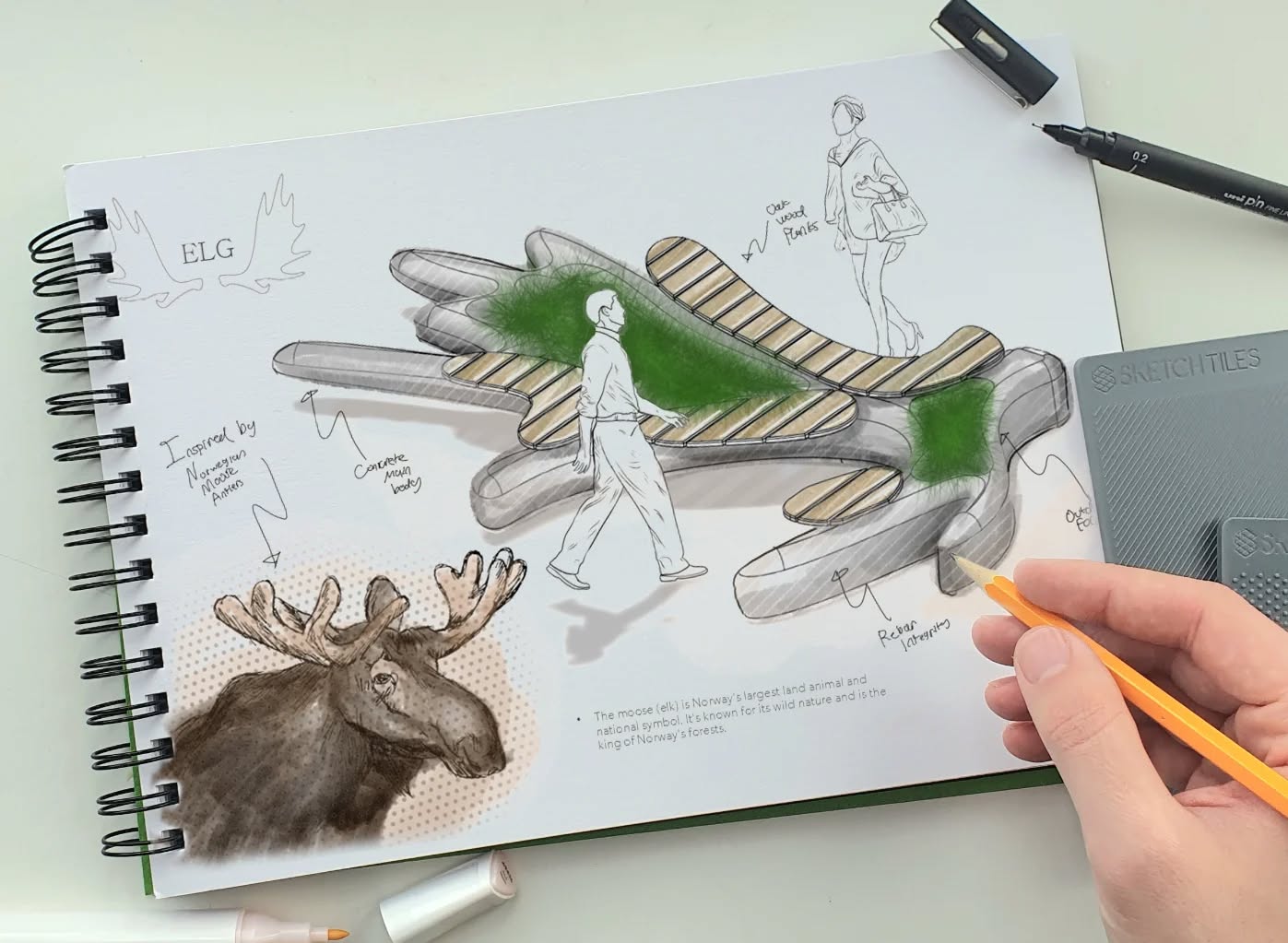 Outdoor seating inspired by moose by Leo & Natalia