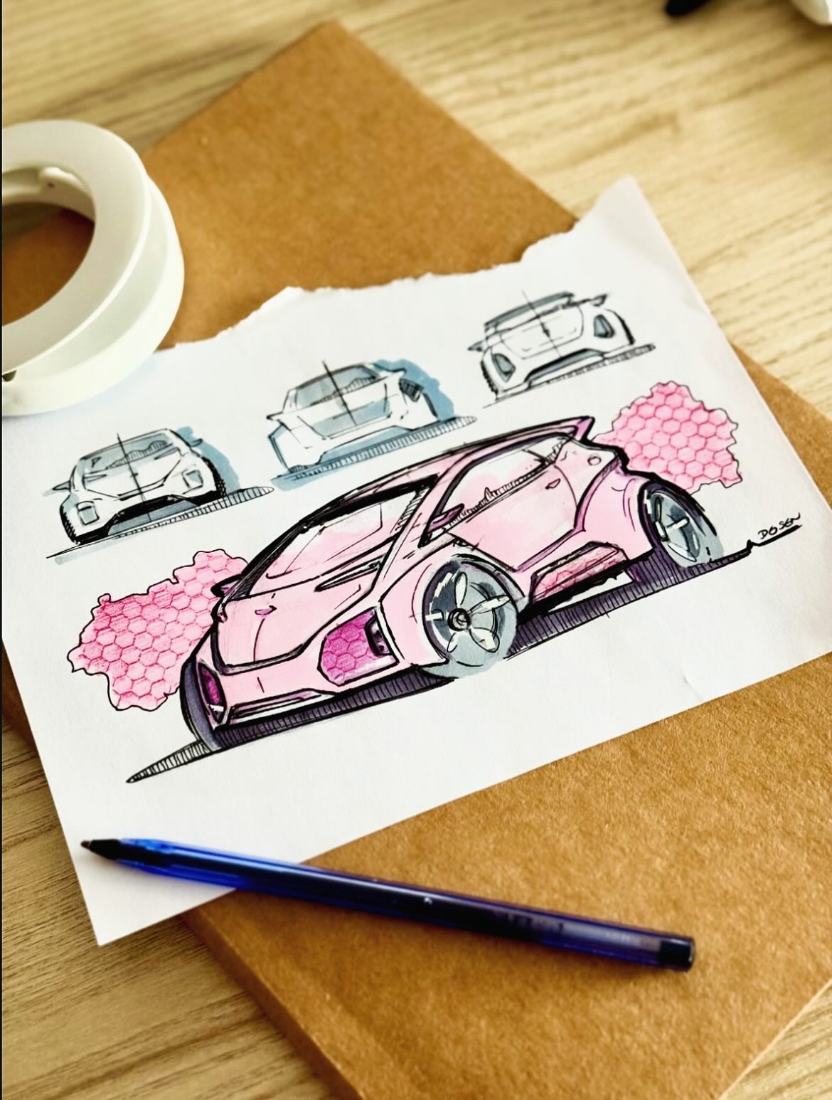 Pink car concept studies by Evamaria Deisen