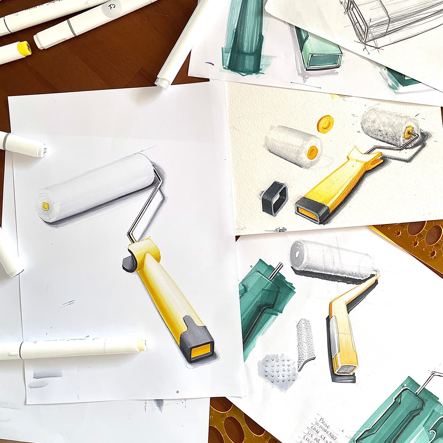 Paint roller concept sketches by Nastya Kuliábina