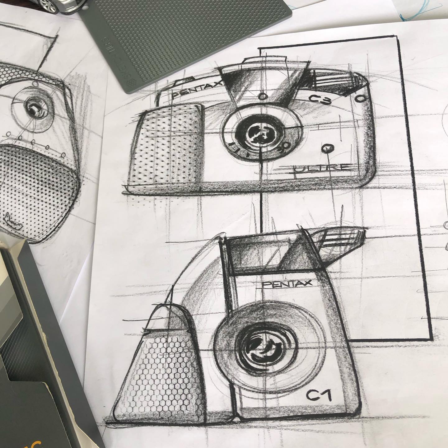 Camera sketch studies. From Sketch Academy classes
