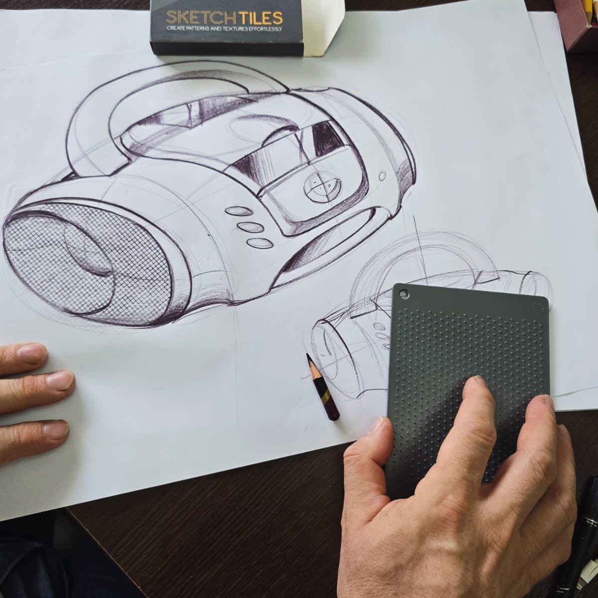 Adding texture to a stereo sketch. From Sketch Academy classes