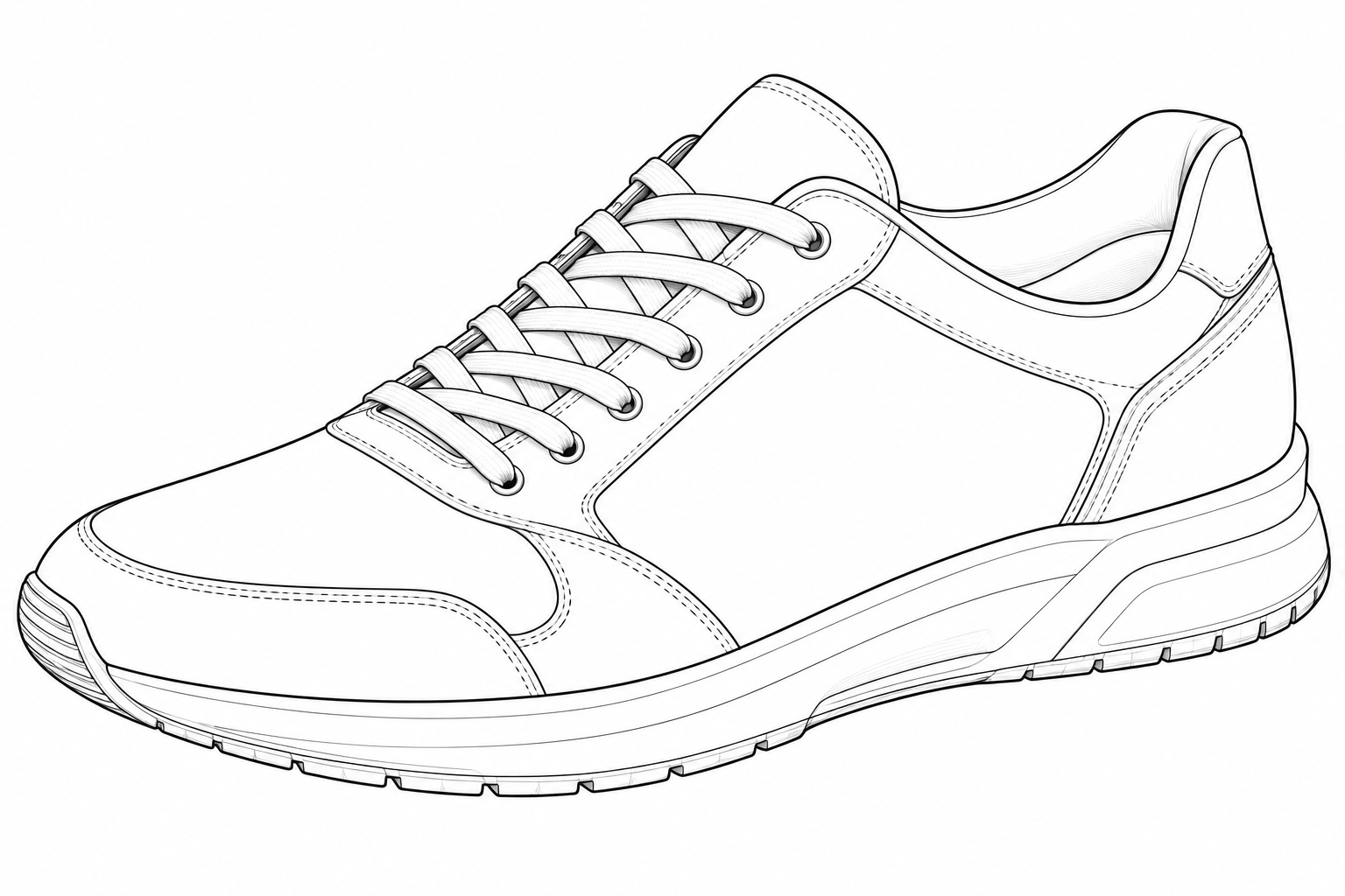 Footwear line drawing for the texture exercise