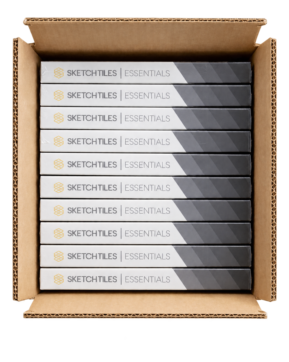 Ten Essentials Sets inside their open cardboard shipping box